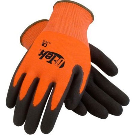 PIP PIP G-Tek® CR Hi-Vis Orange Nitrile Grip Gloves W/ HPPE/Glass Liner, Black Palm, XL, 1 DZ 16-340OR/XL